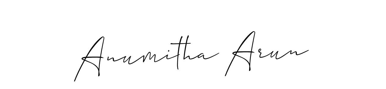 It looks lik you need a new signature style for name Anumitha Arun. Design unique handwritten (Allison_Script) signature with our free signature maker in just a few clicks. Anumitha Arun signature style 2 images and pictures png