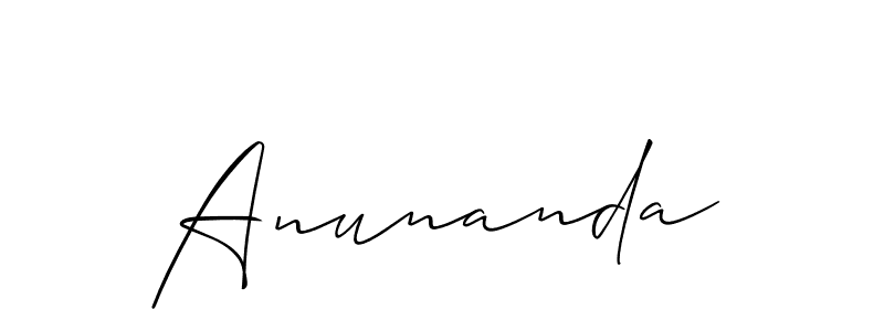 The best way (Allison_Script) to make a short signature is to pick only two or three words in your name. The name Anunanda include a total of six letters. For converting this name. Anunanda signature style 2 images and pictures png