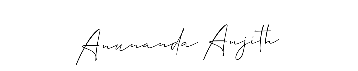 How to make Anunanda Anjith name signature. Use Allison_Script style for creating short signs online. This is the latest handwritten sign. Anunanda Anjith signature style 2 images and pictures png