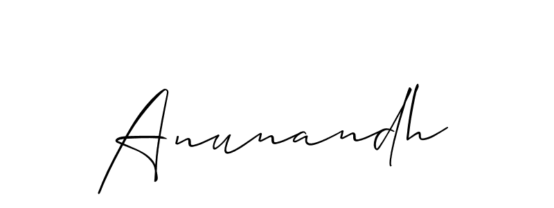 How to make Anunandh signature? Allison_Script is a professional autograph style. Create handwritten signature for Anunandh name. Anunandh signature style 2 images and pictures png