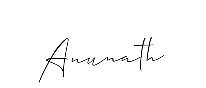 Use a signature maker to create a handwritten signature online. With this signature software, you can design (Allison_Script) your own signature for name Anunath. Anunath signature style 2 images and pictures png