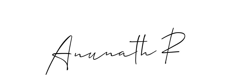 How to make Anunath R signature? Allison_Script is a professional autograph style. Create handwritten signature for Anunath R name. Anunath R signature style 2 images and pictures png