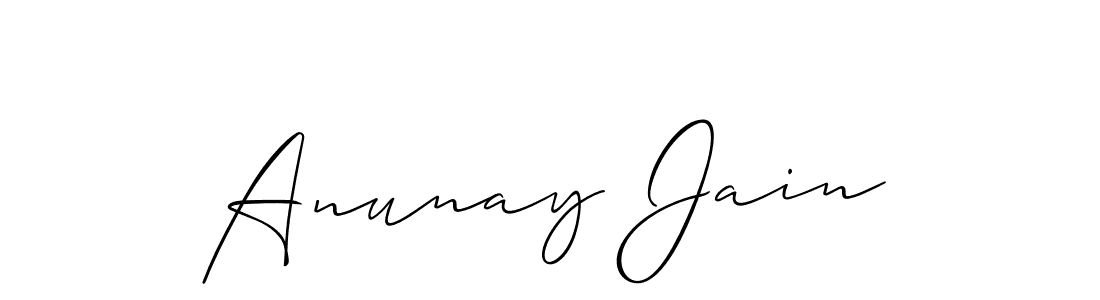 Design your own signature with our free online signature maker. With this signature software, you can create a handwritten (Allison_Script) signature for name Anunay Jain. Anunay Jain signature style 2 images and pictures png