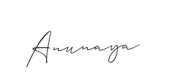 Design your own signature with our free online signature maker. With this signature software, you can create a handwritten (Allison_Script) signature for name Anunaya. Anunaya signature style 2 images and pictures png