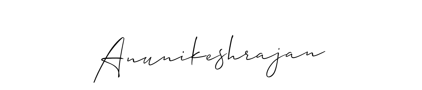 How to make Anunikeshrajan signature? Allison_Script is a professional autograph style. Create handwritten signature for Anunikeshrajan name. Anunikeshrajan signature style 2 images and pictures png