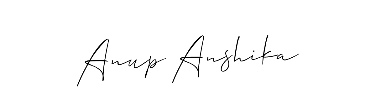 You should practise on your own different ways (Allison_Script) to write your name (Anup Anshika) in signature. don't let someone else do it for you. Anup Anshika signature style 2 images and pictures png