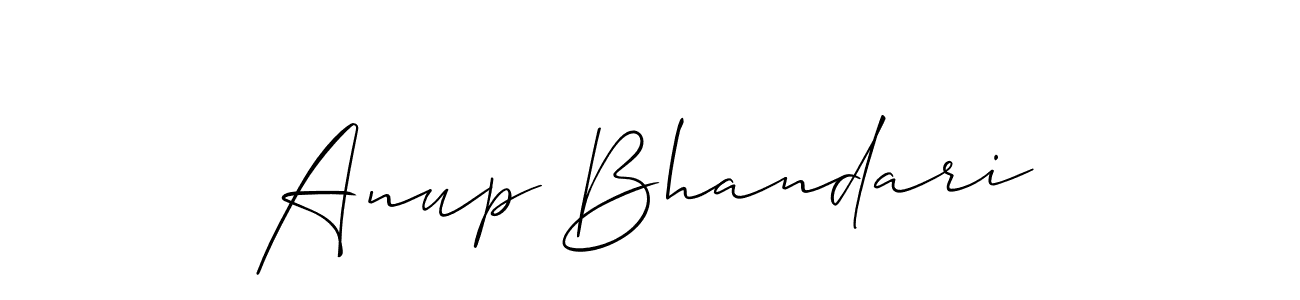 How to make Anup Bhandari signature? Allison_Script is a professional autograph style. Create handwritten signature for Anup Bhandari name. Anup Bhandari signature style 2 images and pictures png