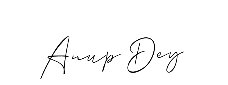 Use a signature maker to create a handwritten signature online. With this signature software, you can design (Allison_Script) your own signature for name Anup Dey. Anup Dey signature style 2 images and pictures png