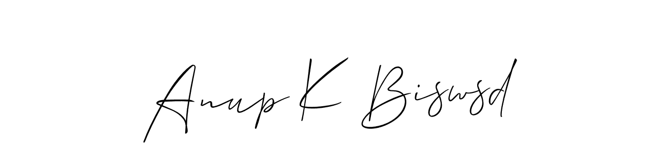 Design your own signature with our free online signature maker. With this signature software, you can create a handwritten (Allison_Script) signature for name Anup K Biswsd. Anup K Biswsd signature style 2 images and pictures png