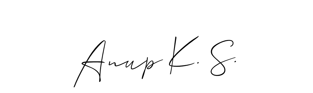 Create a beautiful signature design for name Anup K. S.. With this signature (Allison_Script) fonts, you can make a handwritten signature for free. Anup K. S. signature style 2 images and pictures png