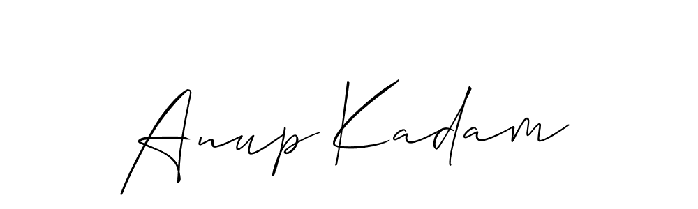 The best way (Allison_Script) to make a short signature is to pick only two or three words in your name. The name Anup Kadam include a total of six letters. For converting this name. Anup Kadam signature style 2 images and pictures png