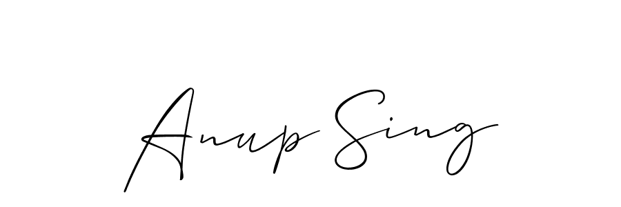 if you are searching for the best signature style for your name Anup Sing. so please give up your signature search. here we have designed multiple signature styles  using Allison_Script. Anup Sing signature style 2 images and pictures png