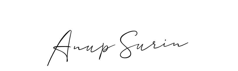if you are searching for the best signature style for your name Anup Surin. so please give up your signature search. here we have designed multiple signature styles  using Allison_Script. Anup Surin signature style 2 images and pictures png