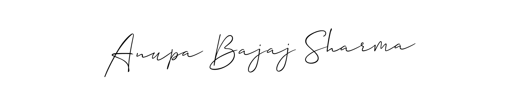 Anupa Bajaj Sharma stylish signature style. Best Handwritten Sign (Allison_Script) for my name. Handwritten Signature Collection Ideas for my name Anupa Bajaj Sharma. Anupa Bajaj Sharma signature style 2 images and pictures png