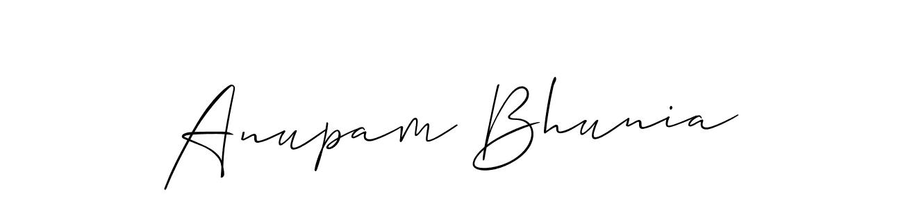 Allison_Script is a professional signature style that is perfect for those who want to add a touch of class to their signature. It is also a great choice for those who want to make their signature more unique. Get Anupam Bhunia name to fancy signature for free. Anupam Bhunia signature style 2 images and pictures png