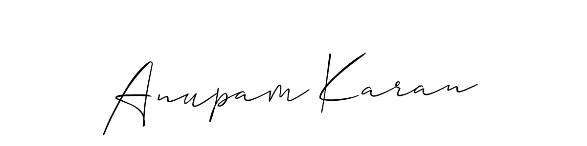 Allison_Script is a professional signature style that is perfect for those who want to add a touch of class to their signature. It is also a great choice for those who want to make their signature more unique. Get Anupam Karan name to fancy signature for free. Anupam Karan signature style 2 images and pictures png