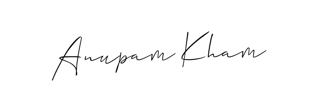 Allison_Script is a professional signature style that is perfect for those who want to add a touch of class to their signature. It is also a great choice for those who want to make their signature more unique. Get Anupam Kham name to fancy signature for free. Anupam Kham signature style 2 images and pictures png