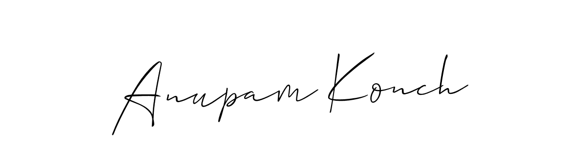 Create a beautiful signature design for name Anupam Konch. With this signature (Allison_Script) fonts, you can make a handwritten signature for free. Anupam Konch signature style 2 images and pictures png