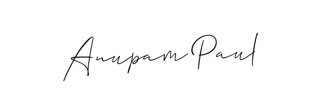 The best way (Allison_Script) to make a short signature is to pick only two or three words in your name. The name Anupam Paul include a total of six letters. For converting this name. Anupam Paul signature style 2 images and pictures png