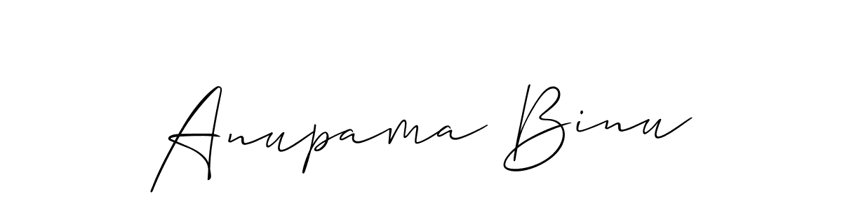 Use a signature maker to create a handwritten signature online. With this signature software, you can design (Allison_Script) your own signature for name Anupama Binu. Anupama Binu signature style 2 images and pictures png
