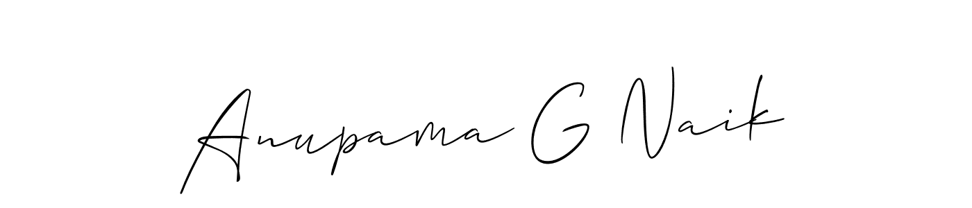 Use a signature maker to create a handwritten signature online. With this signature software, you can design (Allison_Script) your own signature for name Anupama G Naik. Anupama G Naik signature style 2 images and pictures png
