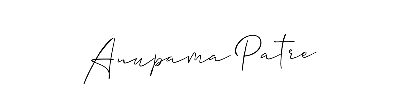 You should practise on your own different ways (Allison_Script) to write your name (Anupama Patre) in signature. don't let someone else do it for you. Anupama Patre signature style 2 images and pictures png