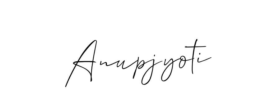 Allison_Script is a professional signature style that is perfect for those who want to add a touch of class to their signature. It is also a great choice for those who want to make their signature more unique. Get Anupjyoti name to fancy signature for free. Anupjyoti signature style 2 images and pictures png