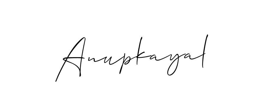 Create a beautiful signature design for name Anupkayal. With this signature (Allison_Script) fonts, you can make a handwritten signature for free. Anupkayal signature style 2 images and pictures png