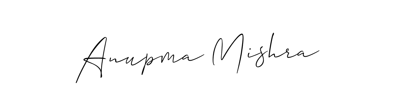 Create a beautiful signature design for name Anupma Mishra. With this signature (Allison_Script) fonts, you can make a handwritten signature for free. Anupma Mishra signature style 2 images and pictures png