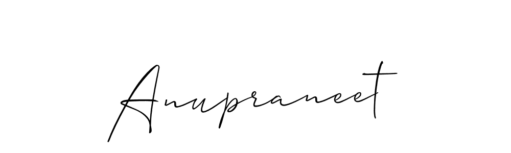 Make a beautiful signature design for name Anupraneet. With this signature (Allison_Script) style, you can create a handwritten signature for free. Anupraneet signature style 2 images and pictures png