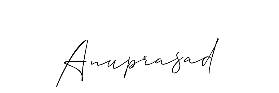 Use a signature maker to create a handwritten signature online. With this signature software, you can design (Allison_Script) your own signature for name Anuprasad. Anuprasad signature style 2 images and pictures png