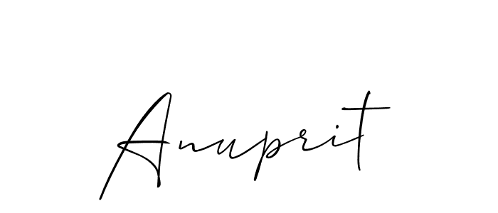 Use a signature maker to create a handwritten signature online. With this signature software, you can design (Allison_Script) your own signature for name Anuprit. Anuprit signature style 2 images and pictures png