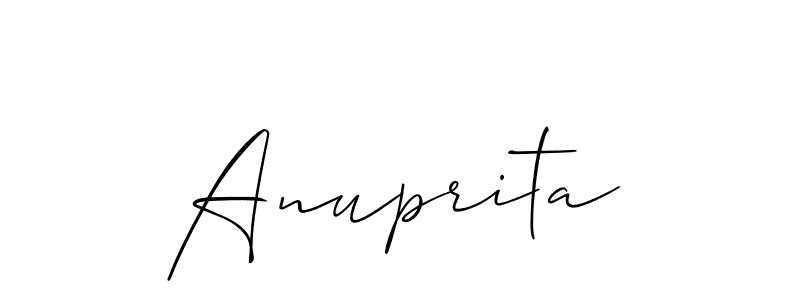 Make a beautiful signature design for name Anuprita. With this signature (Allison_Script) style, you can create a handwritten signature for free. Anuprita signature style 2 images and pictures png