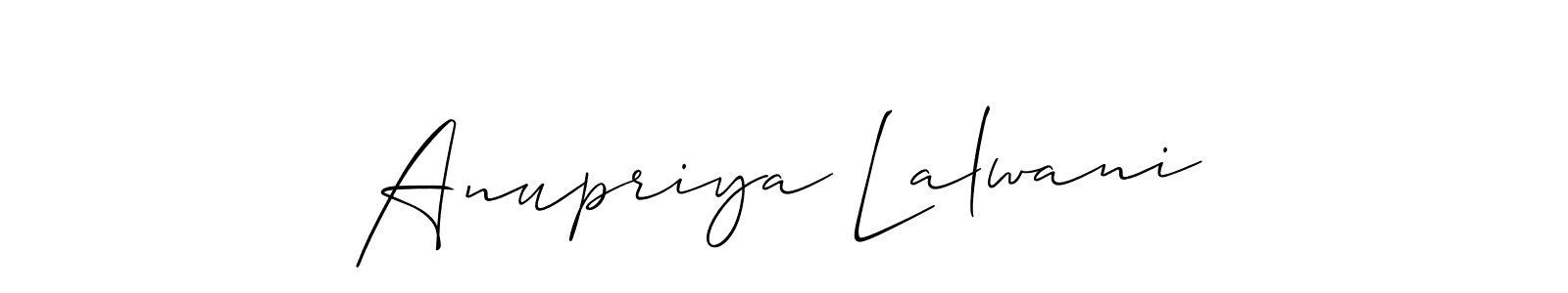 Anupriya Lalwani stylish signature style. Best Handwritten Sign (Allison_Script) for my name. Handwritten Signature Collection Ideas for my name Anupriya Lalwani. Anupriya Lalwani signature style 2 images and pictures png