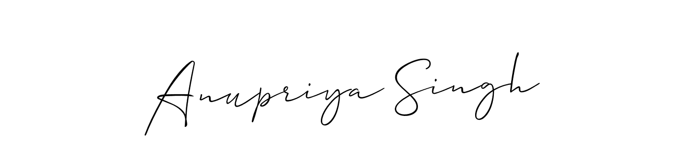 Allison_Script is a professional signature style that is perfect for those who want to add a touch of class to their signature. It is also a great choice for those who want to make their signature more unique. Get Anupriya Singh name to fancy signature for free. Anupriya Singh signature style 2 images and pictures png