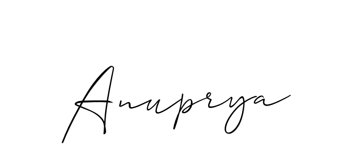 Create a beautiful signature design for name Anuprya. With this signature (Allison_Script) fonts, you can make a handwritten signature for free. Anuprya signature style 2 images and pictures png