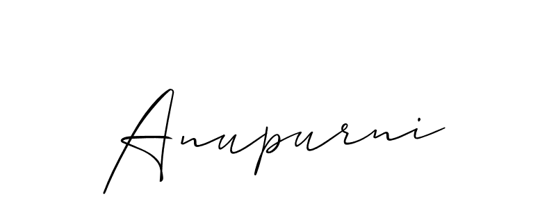 How to make Anupurni name signature. Use Allison_Script style for creating short signs online. This is the latest handwritten sign. Anupurni signature style 2 images and pictures png