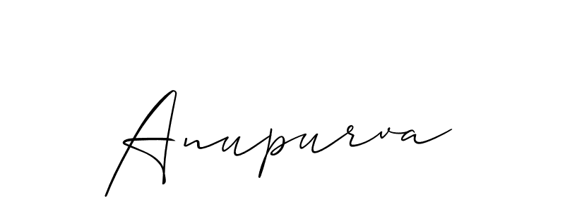 It looks lik you need a new signature style for name Anupurva. Design unique handwritten (Allison_Script) signature with our free signature maker in just a few clicks. Anupurva signature style 2 images and pictures png