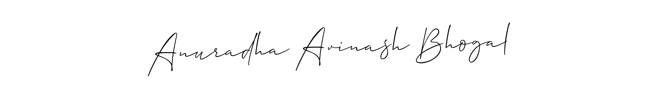 The best way (Allison_Script) to make a short signature is to pick only two or three words in your name. The name Anuradha Avinash Bhogal include a total of six letters. For converting this name. Anuradha Avinash Bhogal signature style 2 images and pictures png