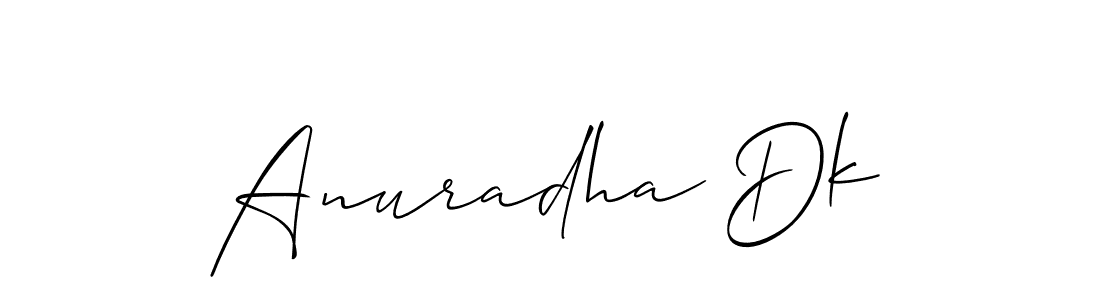 Anuradha Dk stylish signature style. Best Handwritten Sign (Allison_Script) for my name. Handwritten Signature Collection Ideas for my name Anuradha Dk. Anuradha Dk signature style 2 images and pictures png