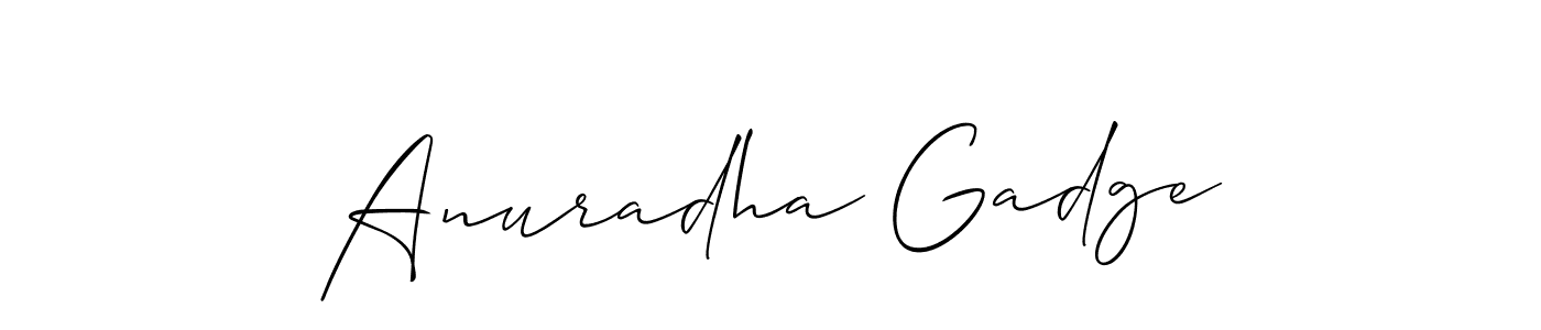 Design your own signature with our free online signature maker. With this signature software, you can create a handwritten (Allison_Script) signature for name Anuradha Gadge. Anuradha Gadge signature style 2 images and pictures png