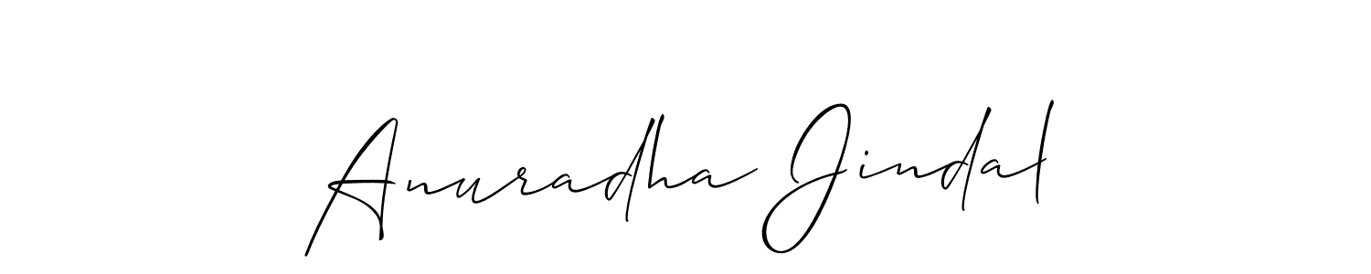 if you are searching for the best signature style for your name Anuradha Jindal. so please give up your signature search. here we have designed multiple signature styles  using Allison_Script. Anuradha Jindal signature style 2 images and pictures png