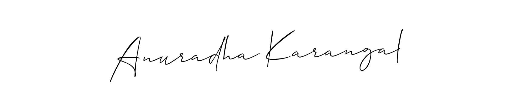 Make a beautiful signature design for name Anuradha Karangal. With this signature (Allison_Script) style, you can create a handwritten signature for free. Anuradha Karangal signature style 2 images and pictures png