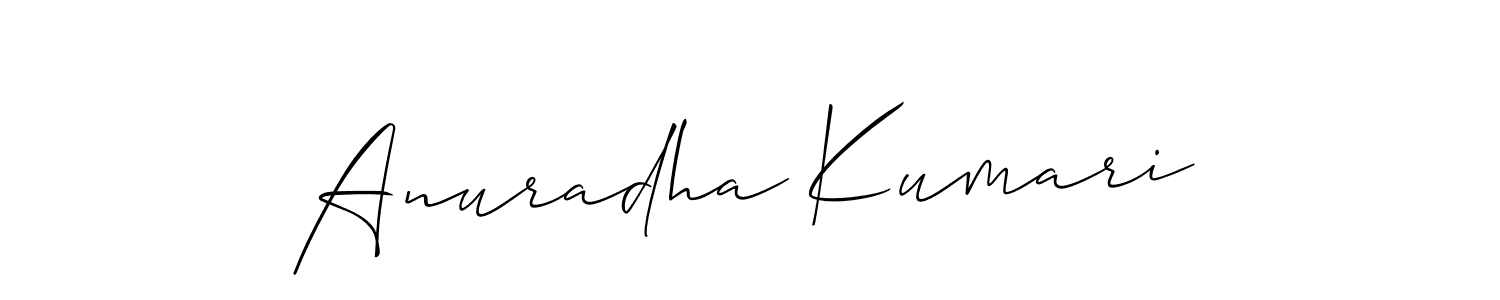 Also we have Anuradha Kumari name is the best signature style. Create professional handwritten signature collection using Allison_Script autograph style. Anuradha Kumari signature style 2 images and pictures png