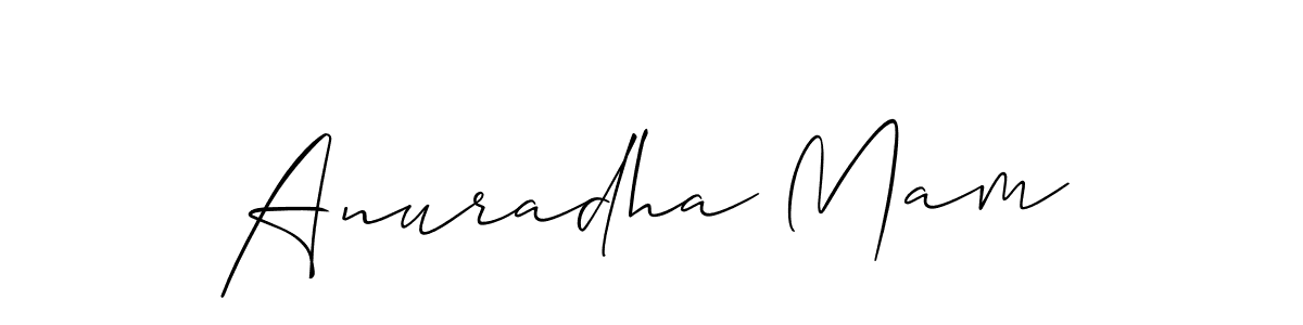 Create a beautiful signature design for name Anuradha Mam. With this signature (Allison_Script) fonts, you can make a handwritten signature for free. Anuradha Mam signature style 2 images and pictures png