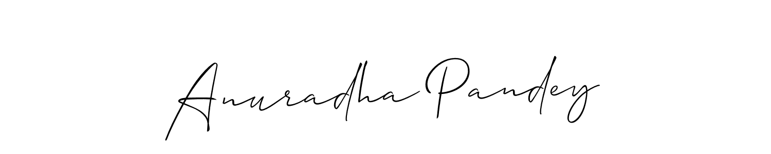 Similarly Allison_Script is the best handwritten signature design. Signature creator online .You can use it as an online autograph creator for name Anuradha Pandey. Anuradha Pandey signature style 2 images and pictures png