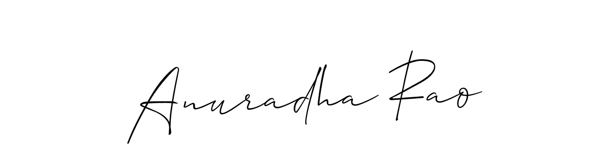 Make a beautiful signature design for name Anuradha Rao. With this signature (Allison_Script) style, you can create a handwritten signature for free. Anuradha Rao signature style 2 images and pictures png