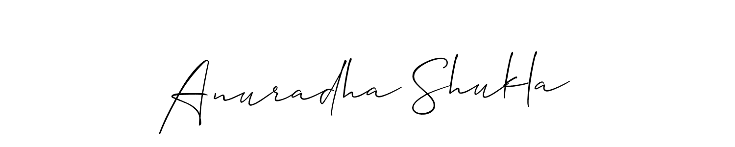 Make a beautiful signature design for name Anuradha Shukla. With this signature (Allison_Script) style, you can create a handwritten signature for free. Anuradha Shukla signature style 2 images and pictures png