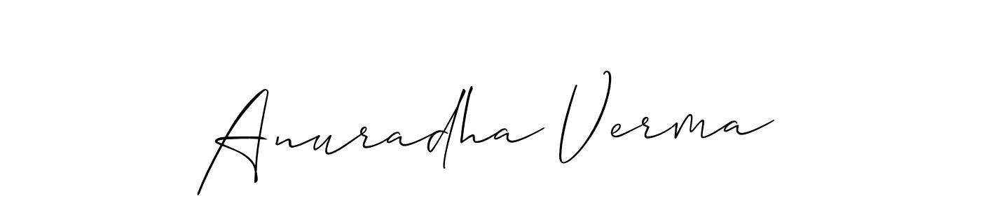 Also You can easily find your signature by using the search form. We will create Anuradha Verma name handwritten signature images for you free of cost using Allison_Script sign style. Anuradha Verma signature style 2 images and pictures png