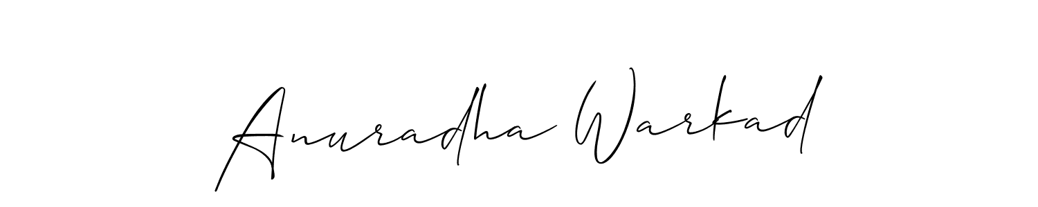 It looks lik you need a new signature style for name Anuradha Warkad. Design unique handwritten (Allison_Script) signature with our free signature maker in just a few clicks. Anuradha Warkad signature style 2 images and pictures png
